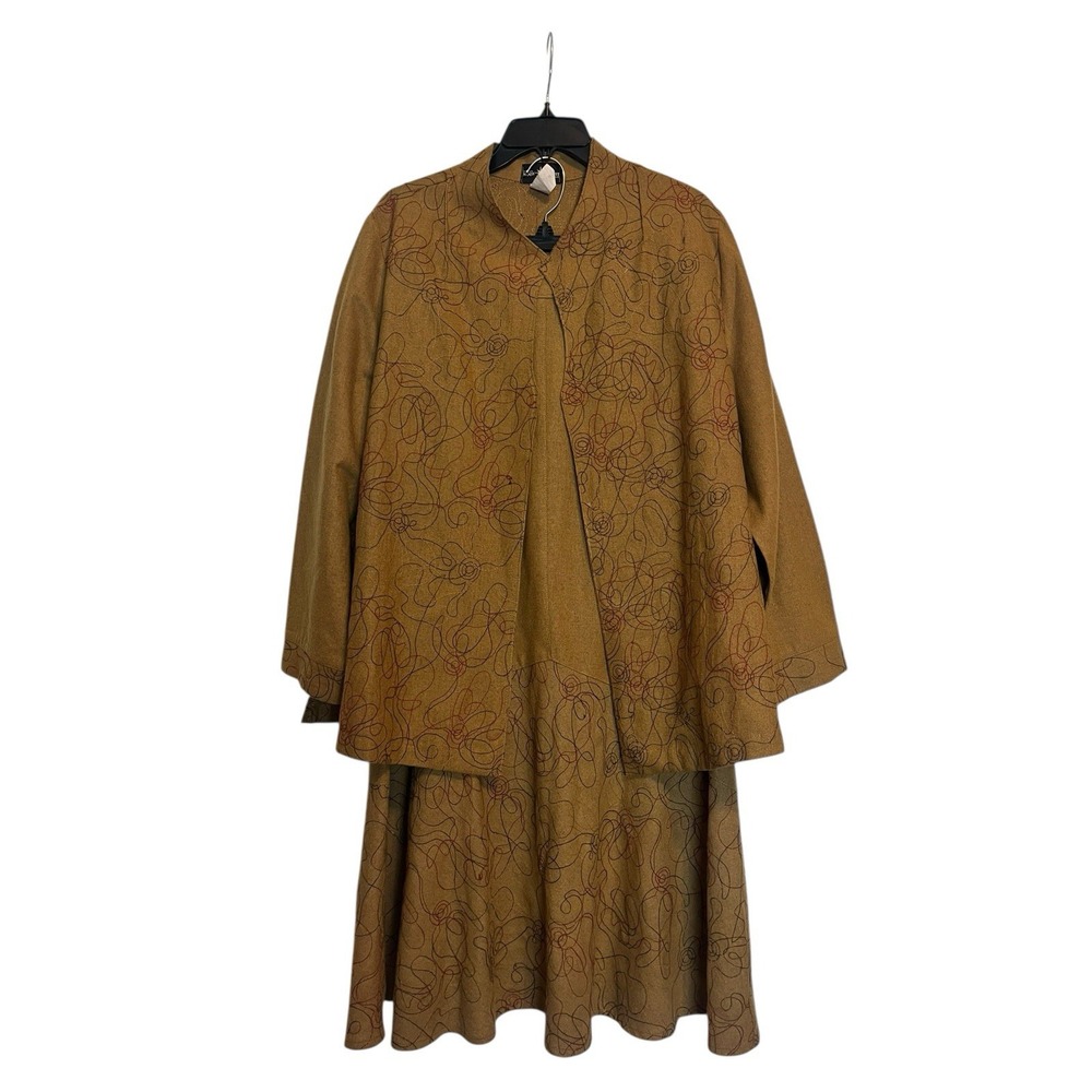 Connie's Moon Light Skirt Set Size XL Wool Flannel Jacket & Skirt Embroidered